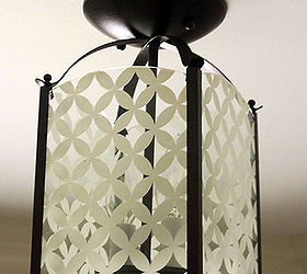 turn a dated brass foyer light into a classy circle patterned beauty, crafts, lighting, After photo of updated circle pattern light fixture