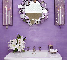 purple bathrooms are majestic, bathroom ideas, home decor, tiling, Last Detail Interior Design used shiny and metallic surfaces to reflect the gorgeous purple shade of this powder room Photo Source