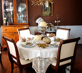 my table is all set for thanksgiving, seasonal holiday d cor, thanksgiving decorations, Tablescape in my Dining Room