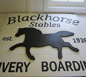 making a vintage style horse boarding sign from scrap boards, crafts, diy, repurposing upcycling, woodworking projects, painting lettering