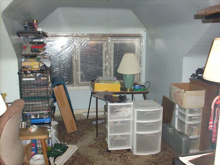 my newly redone scrap booking area, cleaning tips, craft rooms, shelving ideas, storage ideas, More quite the mess On the left side is more scrap storage that was pretty worn out