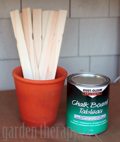 chalkboard paint plant markers, chalkboard paint, crafts, gardening, The supply list for this project is very short You will need chalkboard paint wooden stir sticks masking tape optional chalk and a foam brush or roller