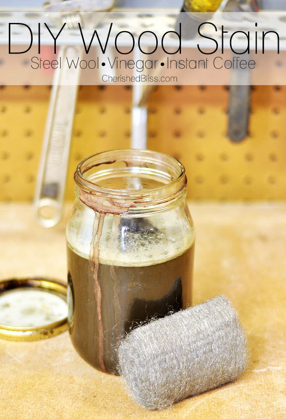 how to make your very own wood stain w household products, crafts, diy, how to, mason jars, painting, woodworking projects, This is such a cheap alternative to use and it s safe to use indoors when you can t get outside