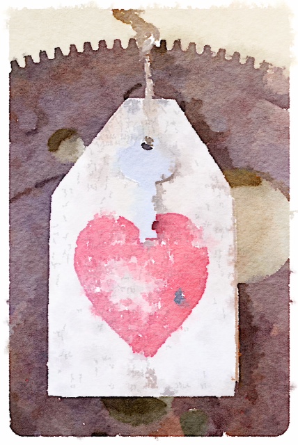 valentine s mantel and heart hang tags, crafts, fireplaces mantels, seasonal holiday decor, valentines day ideas, Watercolored picture of the wooden hang tags