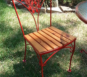 vintage bistro makeover, outdoor furniture, outdoor living, painted furniture, Don t you love the slats