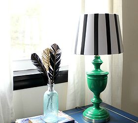 electrical tape lampshade, crafts, home decor, repurposing upcycling, At first I was a little scared of how the black would look with the green but I love it