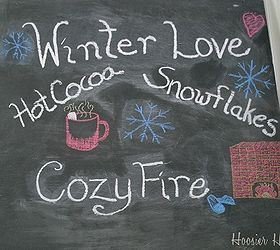 decorating your mantel for winter, chalkboard paint, crafts, mason jars, seasonal holiday decor, The slate chalkboard is the focal point