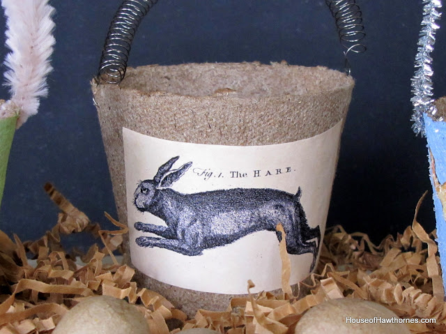 peat pot easter craft, crafts, easter decorations, seasonal holiday decor, A little bit Pottery Barn ish check out the spring for the handle