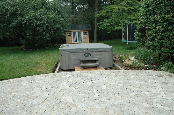 do you like this built in look for a hot tub surround, Before photo of landscaped Hot Tub surround