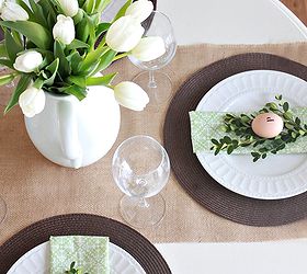 simple spring tablescape green amp white, seasonal holiday d cor