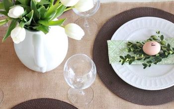 Simple Spring Tablescape {Green & White}