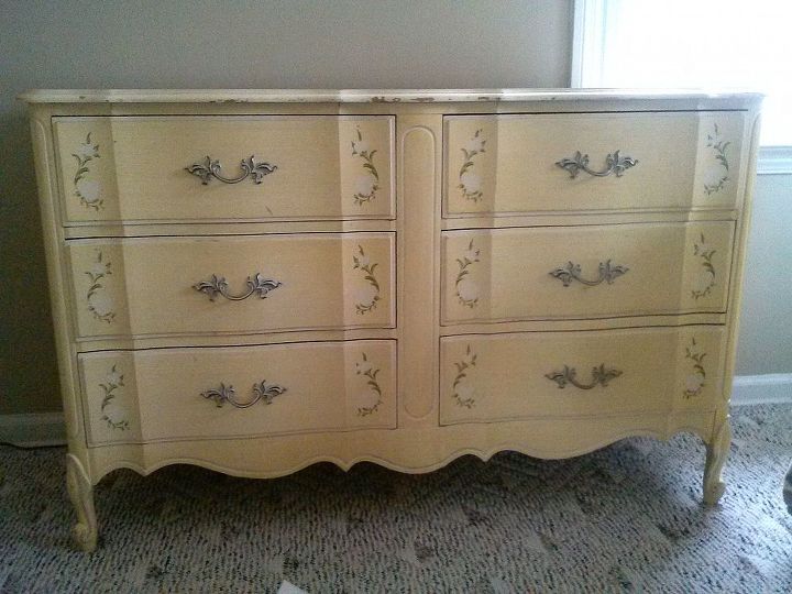 q can i use wall paint on old finished wooden furniture, painted furniture, This is the dresser I have had it more than 20 years I have a matching taller one but I want to use that for something else