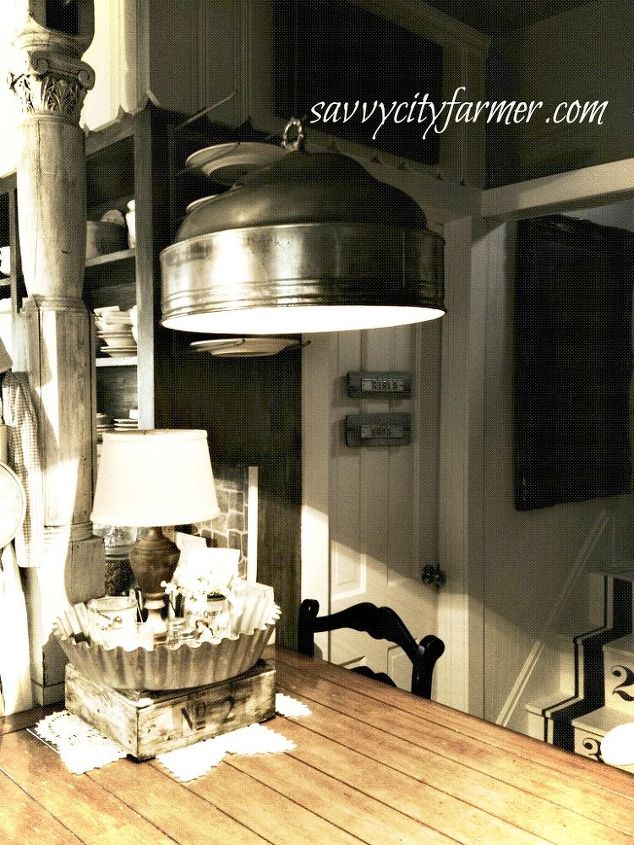 repurposed vintage meat dome, repurposing upcycling, the kitchen in this old farmhouse