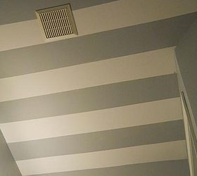 striped bathroom ceiling, bathroom ideas, home decor, painting, small bathroom ideas, wall decor