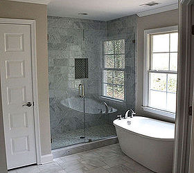 house flip before and after master bathroom, bathroom ideas, diy, flooring, home improvement, tile flooring, tiling