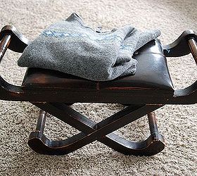 sweater stool diy, diy, home decor, painted furniture, repurposing upcycling, Supplies include footstool old sweater and paint of your choice