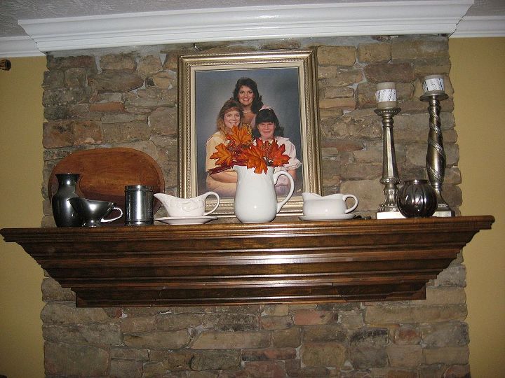 fall mantel, seasonal holiday decor, I like the new fall look but my favorite thing on the mantle is the picture of my beautiful girls