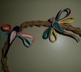 zippers zippers and more zippers, crafts, repurposing upcycling, wreaths, Dragonflies