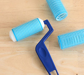simple sewing room solution, cleaning tips, craft rooms, crafts, Add a bristly hair roller over the paint roller