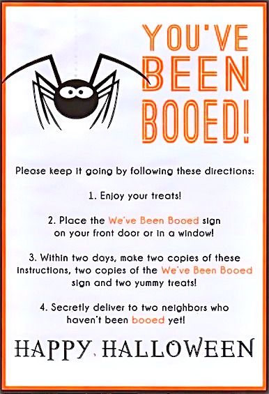 halloween fun boo your neighborhood, crafts, halloween decorations, seasonal holiday decor, Boo instructions printable