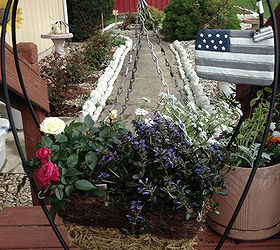 red white and blue patriotic plantings with heart, container gardening, flowers, gardening, perennials, Red White and Blue Plantings with Heart