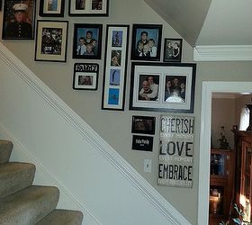 stairway gallery wall, home decor, stairs