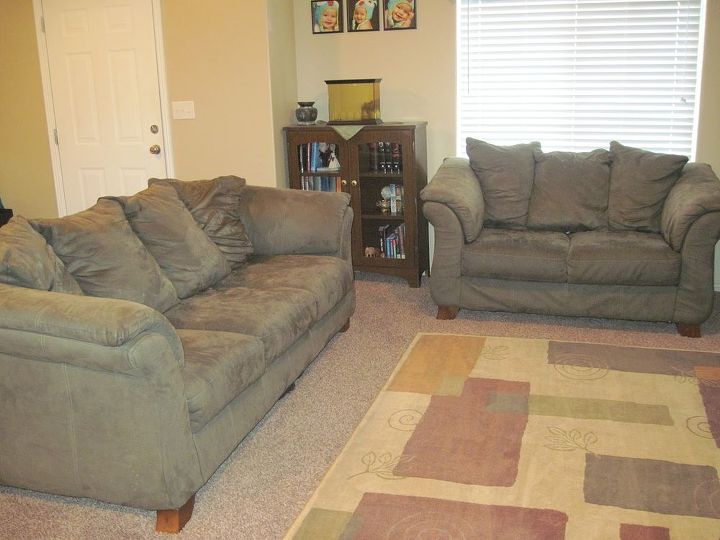 decorating around ugly couches, This is not my room But the couches look similar to this