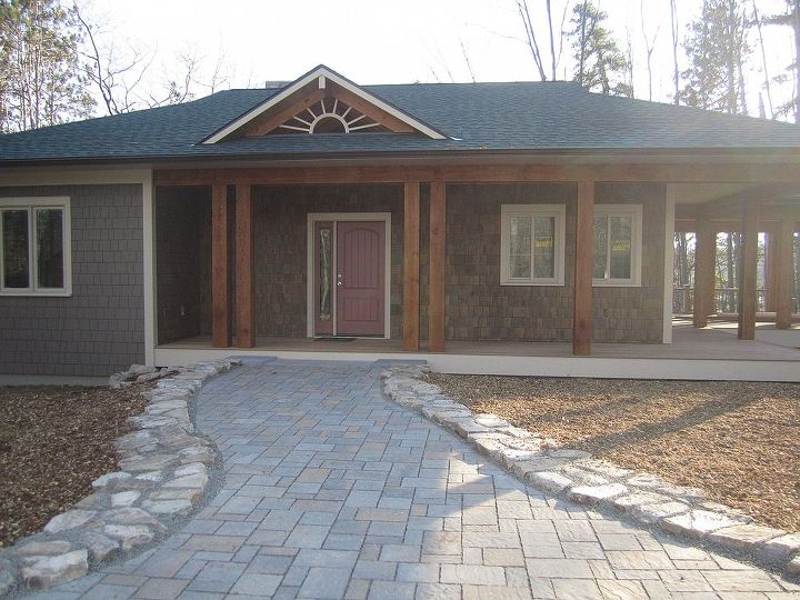 permeable paver walkway amp patio reduce stormwater runoff, concrete masonry, fire pit, Permeable Paver Walkway Lake George NY