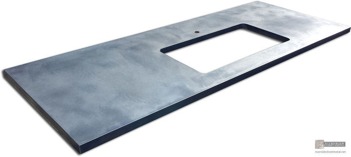 zinc counter top with dark patina finish, countertops, painting