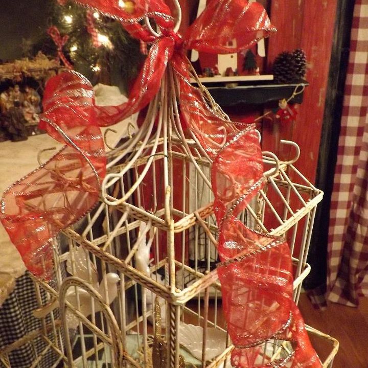 vintage bird house gets some holiday doves, christmas decorations, repurposing upcycling, seasonal holiday decor