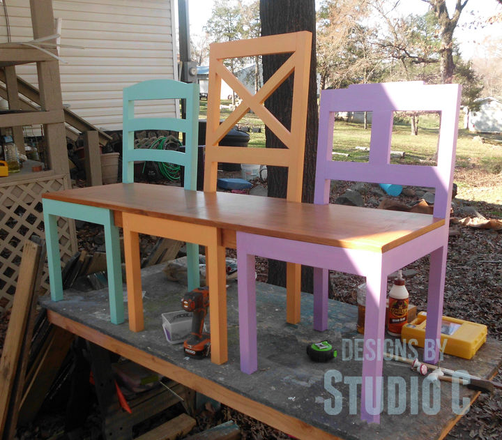 build a dining chair bench, diy, painted furniture, woodworking projects