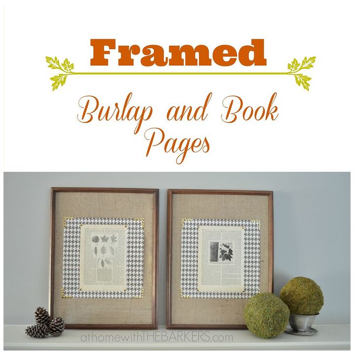 framed burlap and book pages, crafts, repurposing upcycling, seasonal holiday decor, Framed Burlap and Book Pages