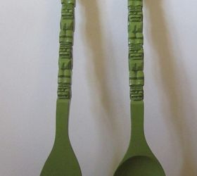 vintage utensils, painting, I painted them apple green