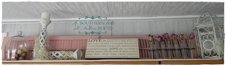 pink shutter display, home decor, Love is a gift for our 25th anniversary