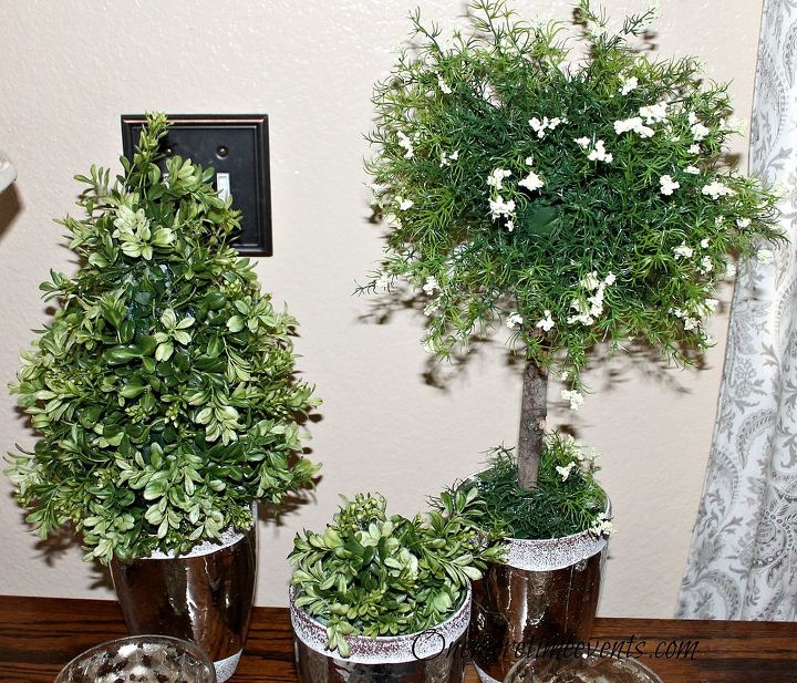 how to make topiaries homecraft, crafts, gardening, home decor, For full tutorial on how these were made you can visithttp www onemoretimeevents com 2014 01 indoor boxwood buxus and juniper html