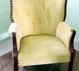 paint the fabric on that old chair yes it can be done painting fabric is, painted furniture, the old chair