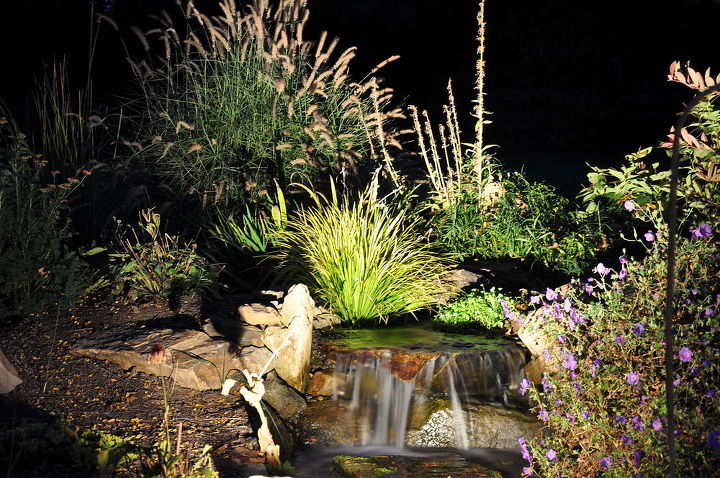charity event for local food bank evening water garden tour great water feature and, landscape, ponds water features