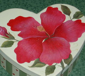 paper mache boxes, crafts, repurposing upcycling, storage ideas, Hibiscus Paper Mache Box by GranArt
