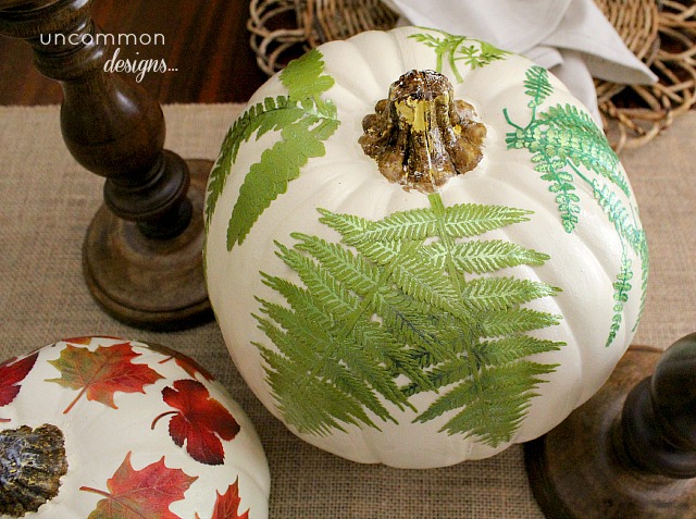 love nature make these botanical pumpkins and bring some inside, crafts, decoupage, seasonal holiday decor, Love the textured details