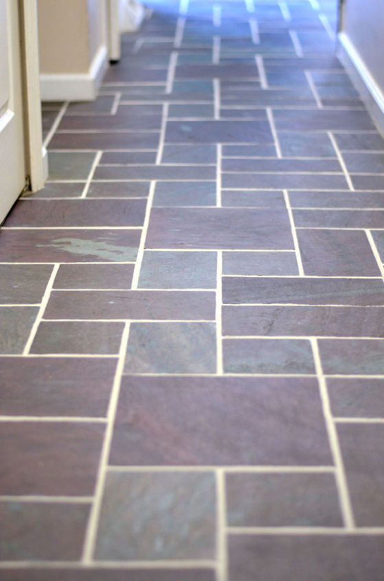 slate floor grout renew, cleaning tips, flooring, tile flooring, tiling, After Such a difference
