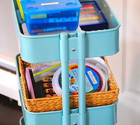 how to organize kids craft supplies, cleaning tips, Baskets and folders fit perfectly below Easy cleanup More pics on the blog