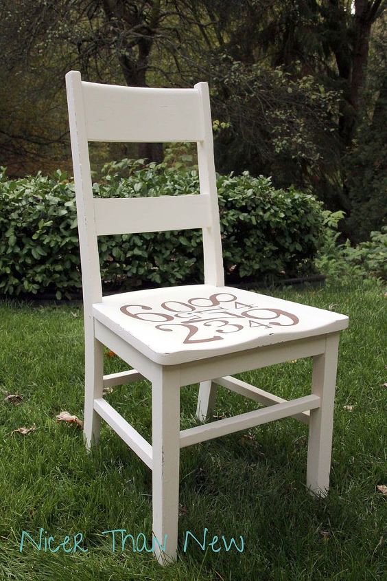stenciled chair using pottery barn knock off, chalk paint, painted furniture, All done