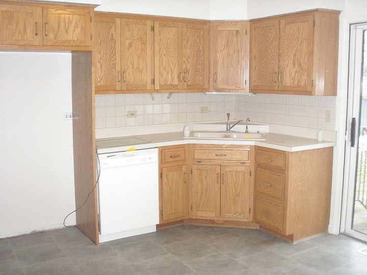 kitchen remodel the first e model with paint and hardware, diy, kitchen design, painting, Kitchen Before View 1