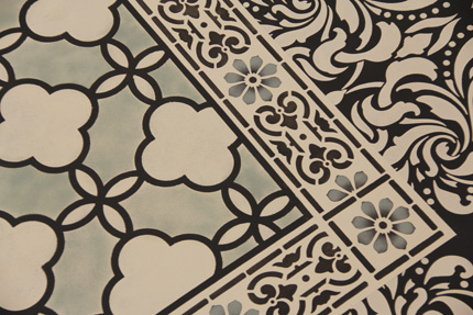 Chalk Paint Stenciled Floor Cloth Hometalk
