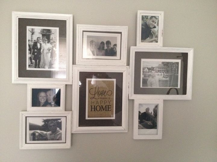 family photo displayed in old frames, crafts, home decor