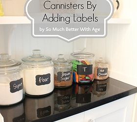 easiest diy cannister labels, cleaning tips, Organize your cannisters with labels