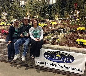 rocky mountain waterscapes award winning garden at the 2013 denver home show, gardening, outdoor living, ponds water features, Mark Russo of Rocky Mountain WaterScape accepting the Best Landscape award from the show