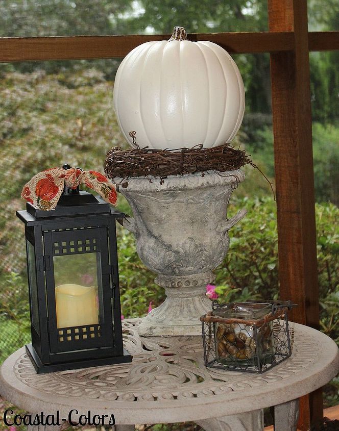 outono na varanda bestof2013, Algumas decora es de outono as velas da lanterna e da cesta t m temporizadores e s o acesas noite