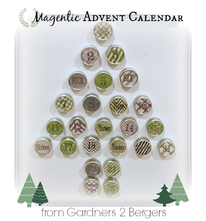 magnetic advent calendar with printable, seasonal holiday d cor