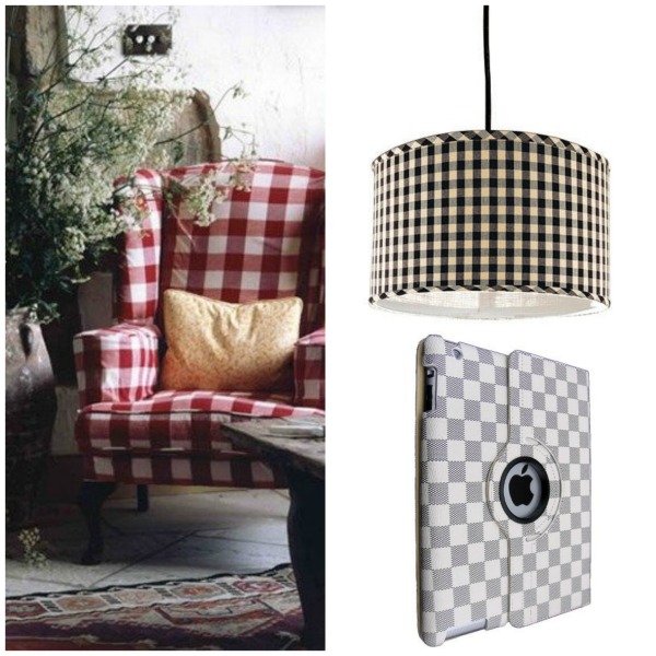 getting gingham check and plaid glamor, home decor, Ipad covers lamps and chairs checks and gingham goes modern